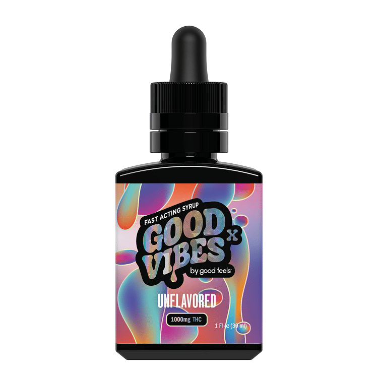 Bottle of Good Vibes fast-acting cannabis syrup